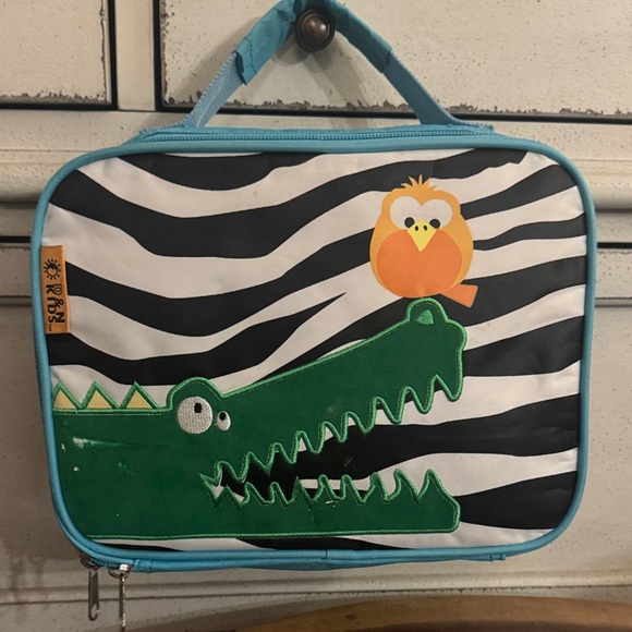 D & N Kids Other - Zebra Turquoise Blue Insulated Lunch Bag Handle Zipper Closure Alligator Bird